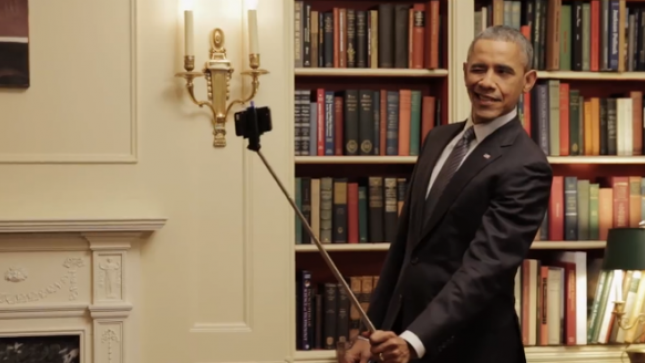 obama selfie stick